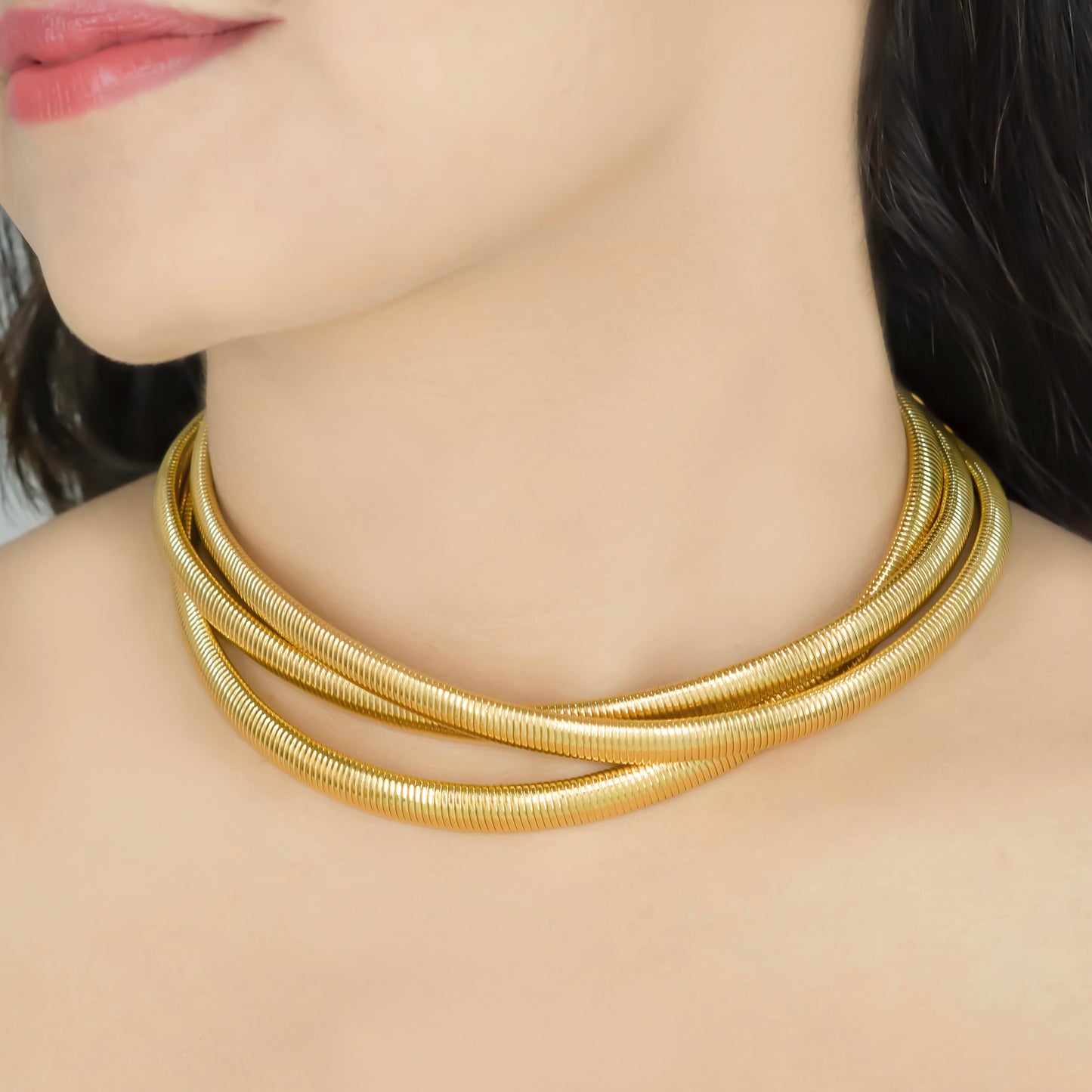 Gold Plated Triple Band Choker