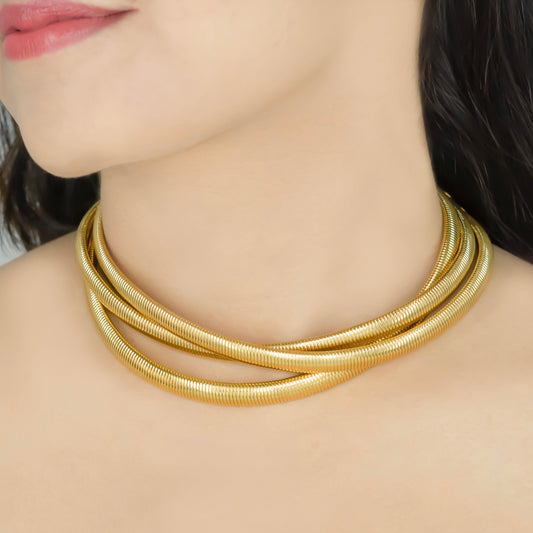 Gold Plated Triple Band Choker