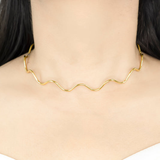 Gold Plated Zig Zag Choker