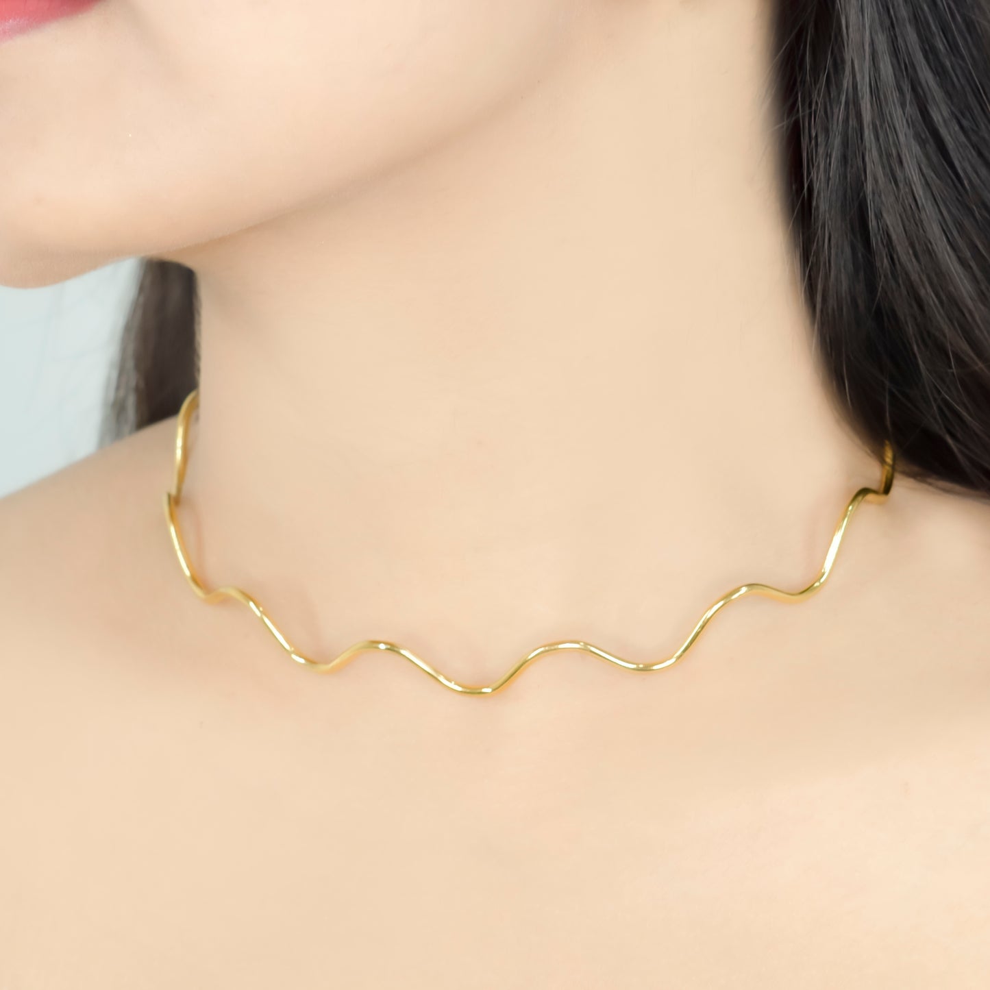 Gold Plated Zig Zag Choker