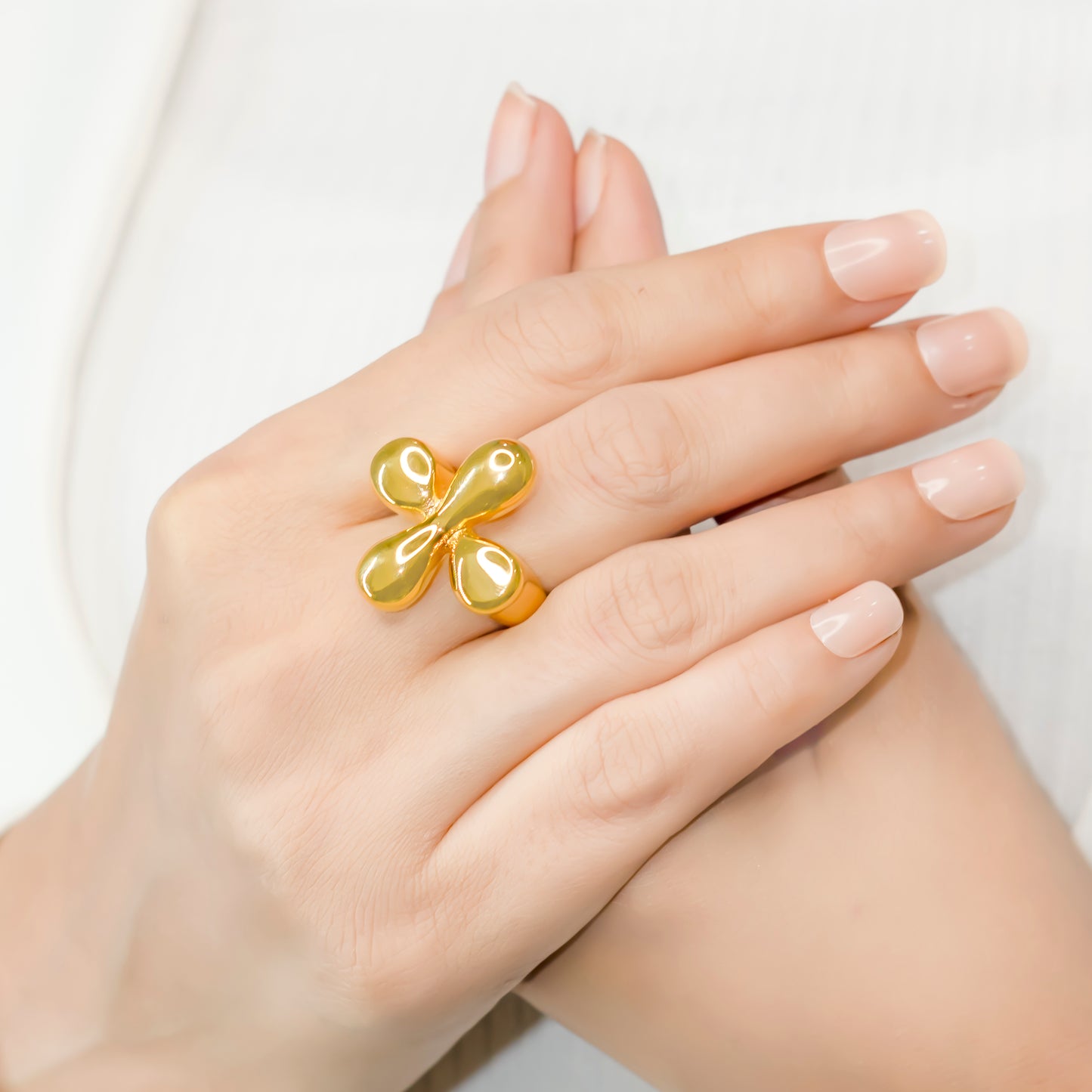 Gold Plated Flower Ring