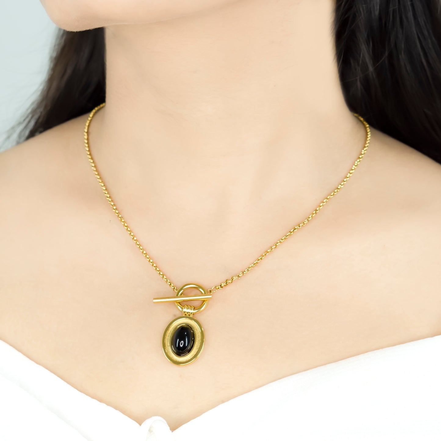 Black Natural OT buckle NeckChain