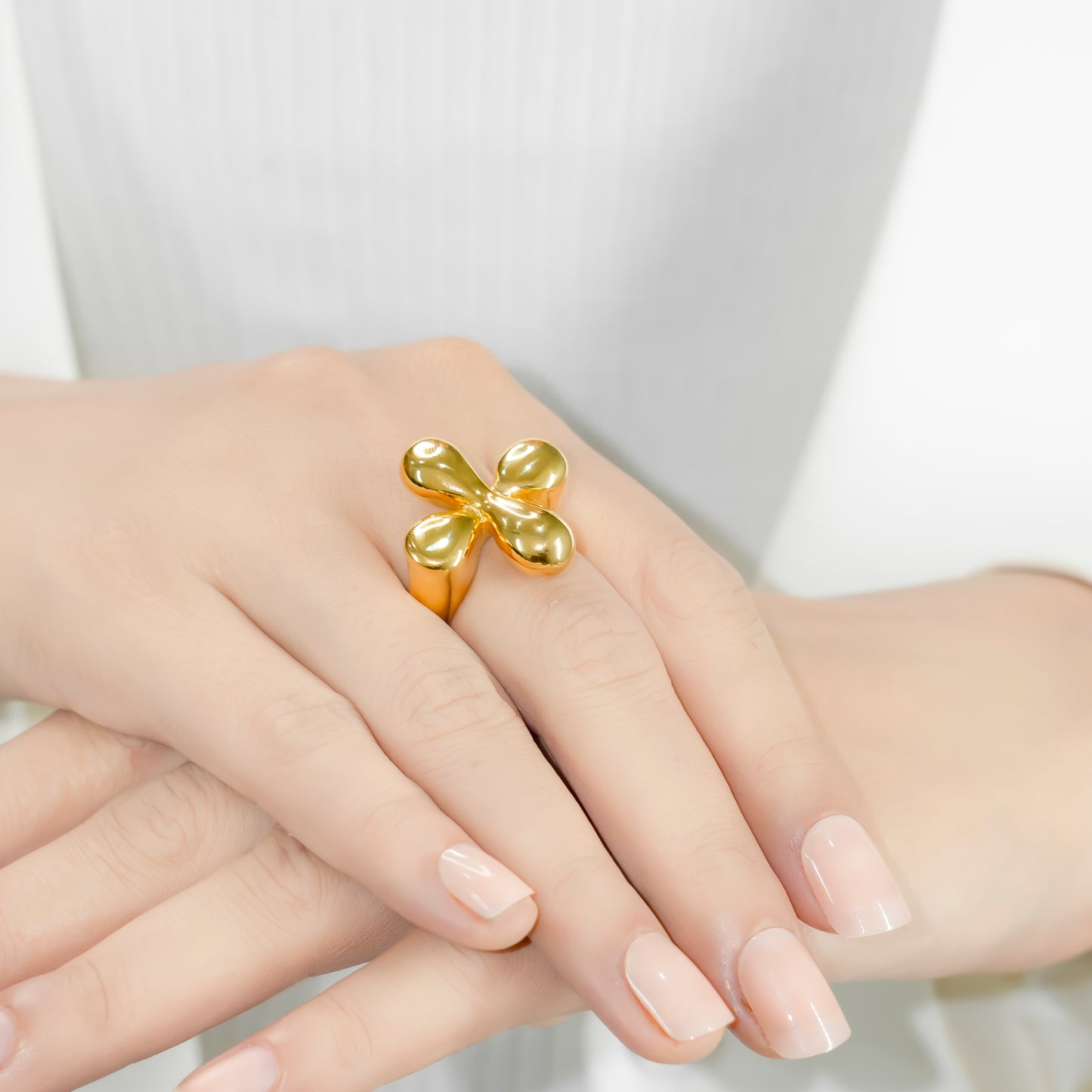 Gold Plated Flower Ring