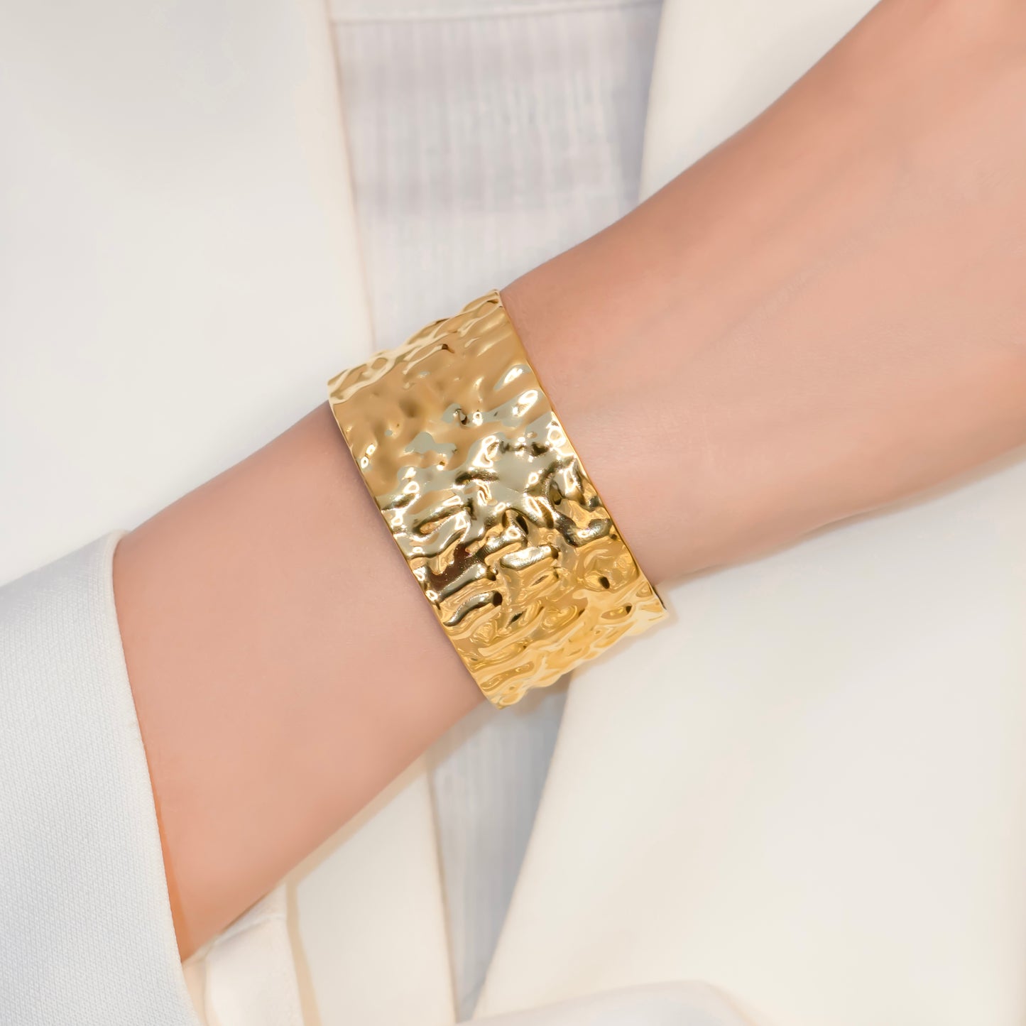 Bold Hammered Cuff