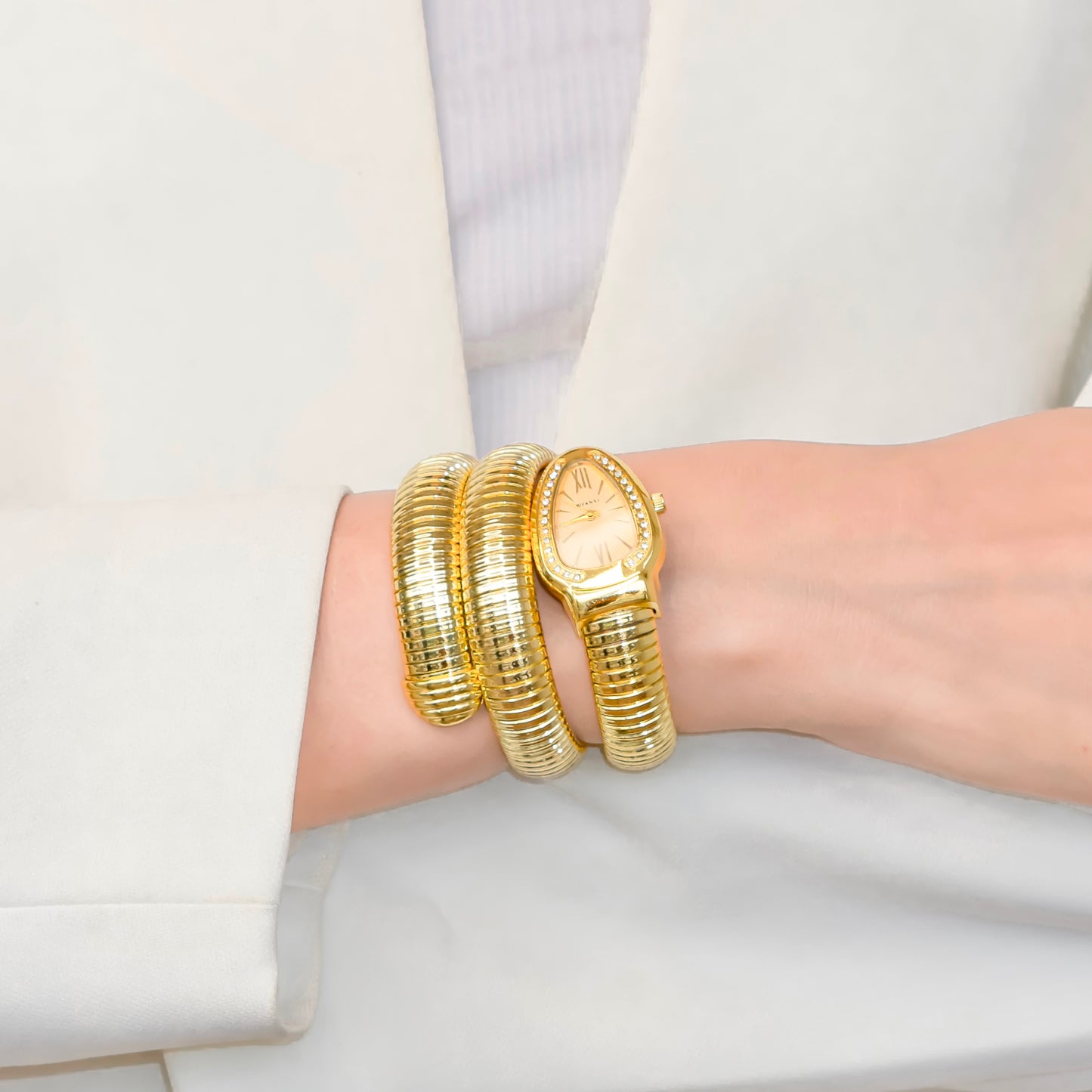 Gold Plated Cobra Watch Bracelet
