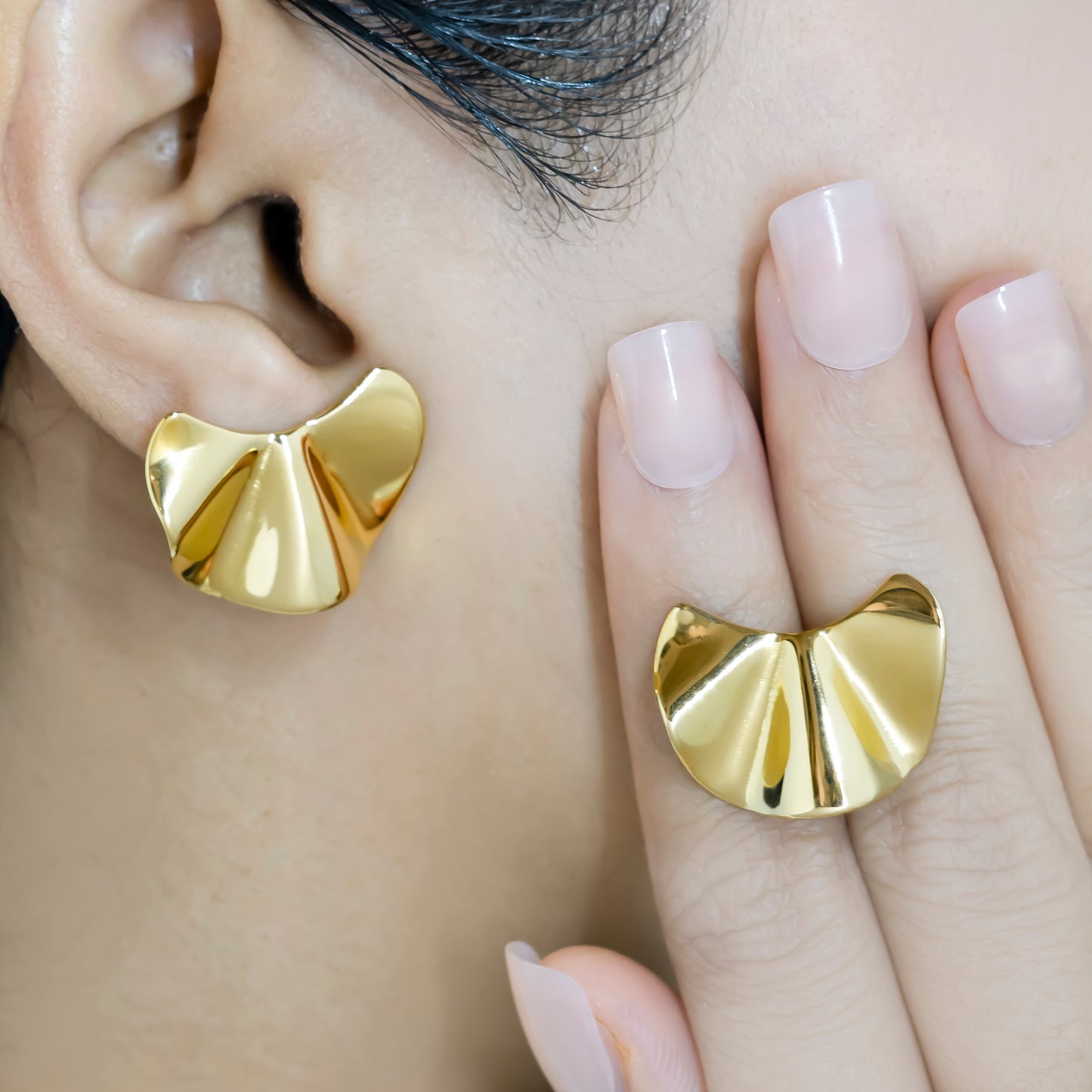 Origami butterfly stud