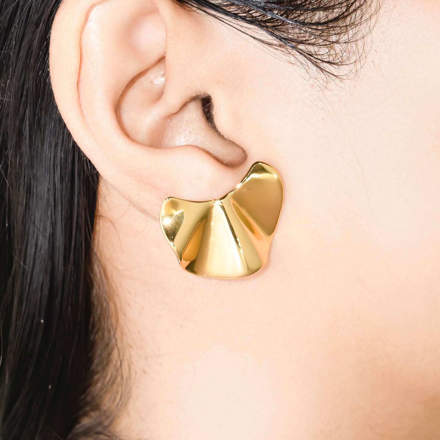 Origami butterfly stud