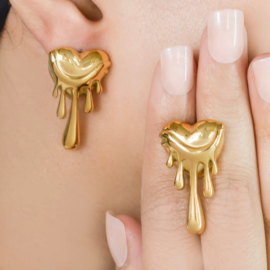 Drippy heart earrings