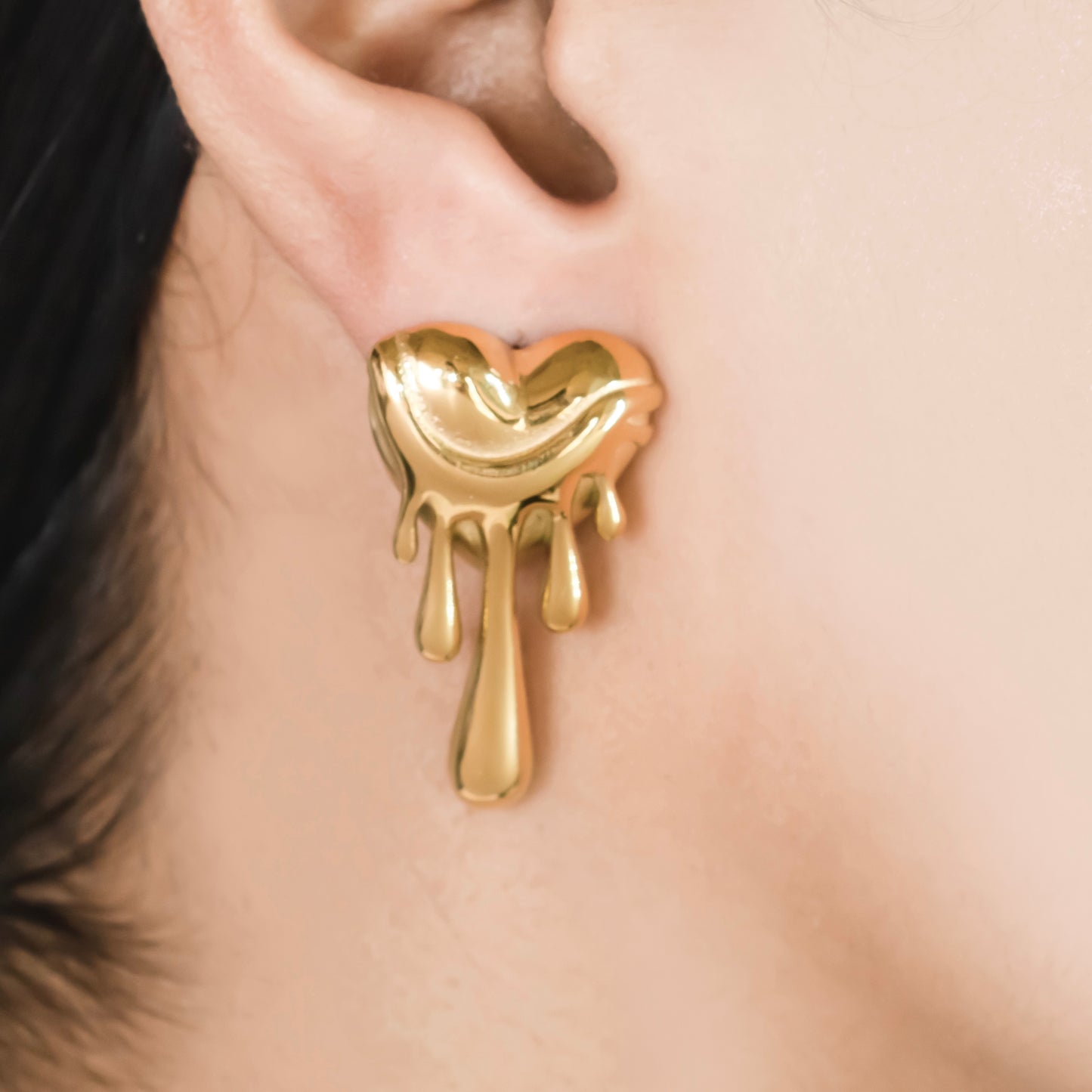 Drippy heart earrings