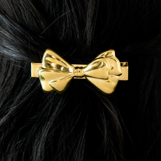 Golden bow hair clip