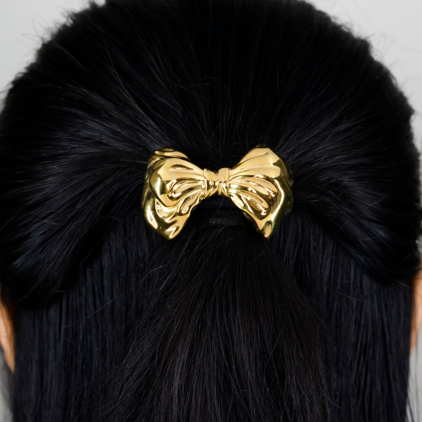 Golden bow hair-tie
