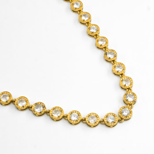 Dazzling Gold Round-Cut Necklace
