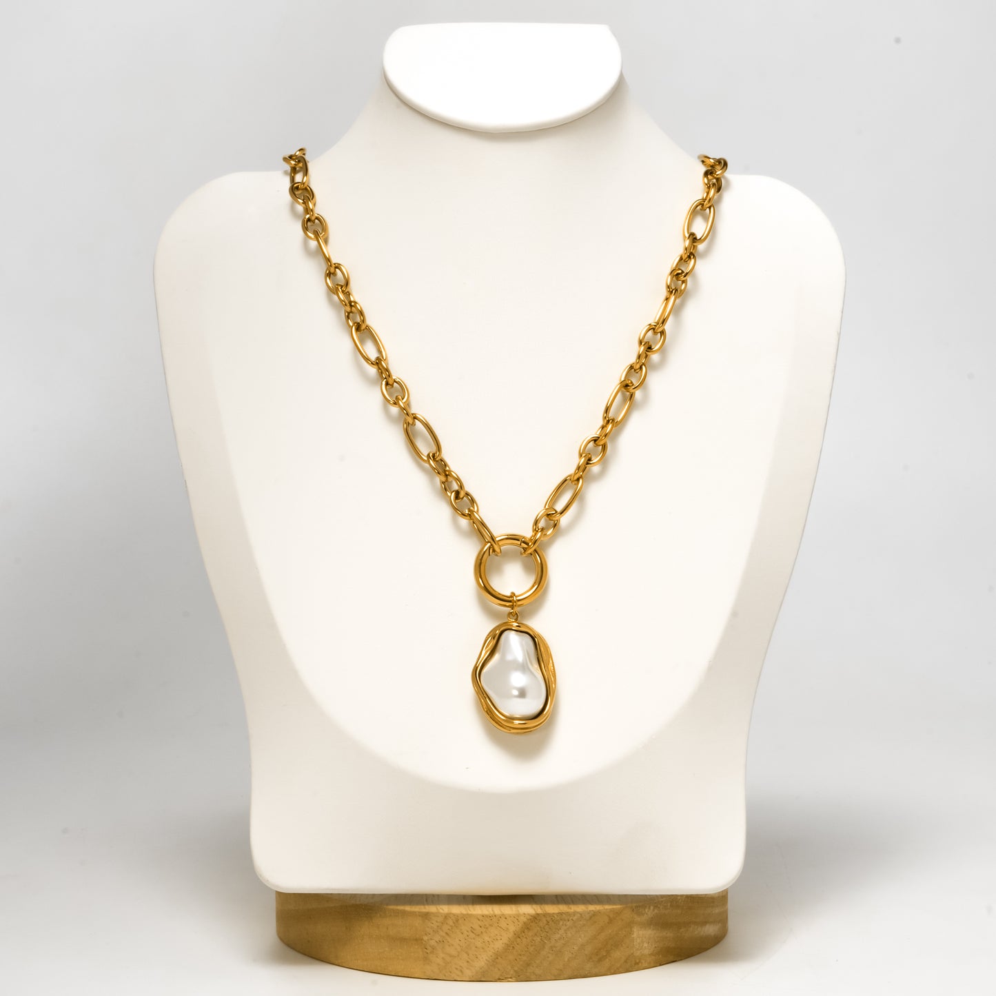 Pearl Charm Gold Plated Necklace