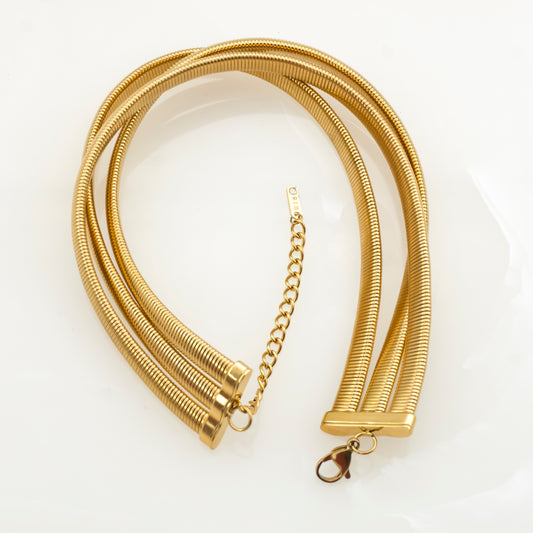Gold Plated Triple Band Choker