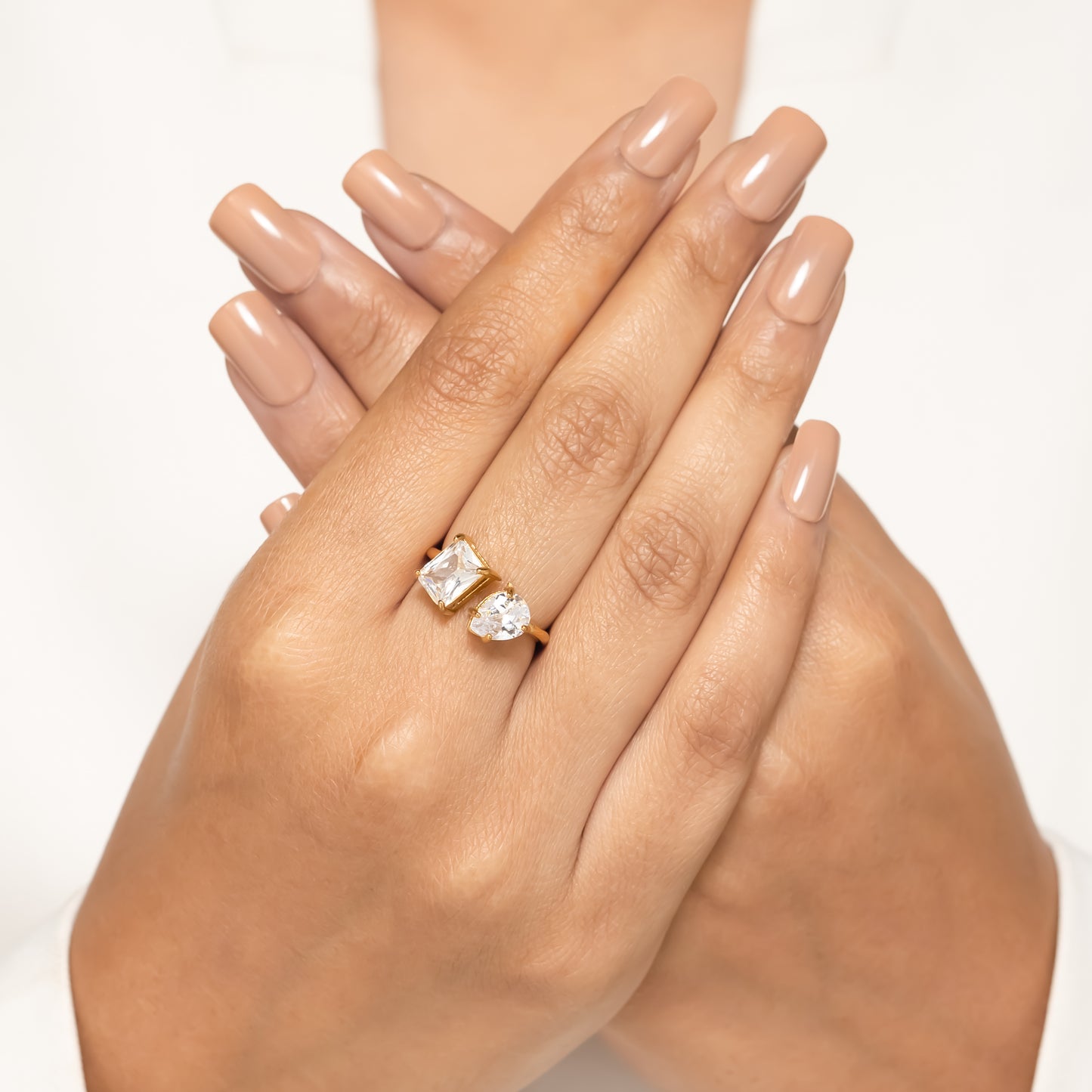 Gold Plated Twin Stone Ring