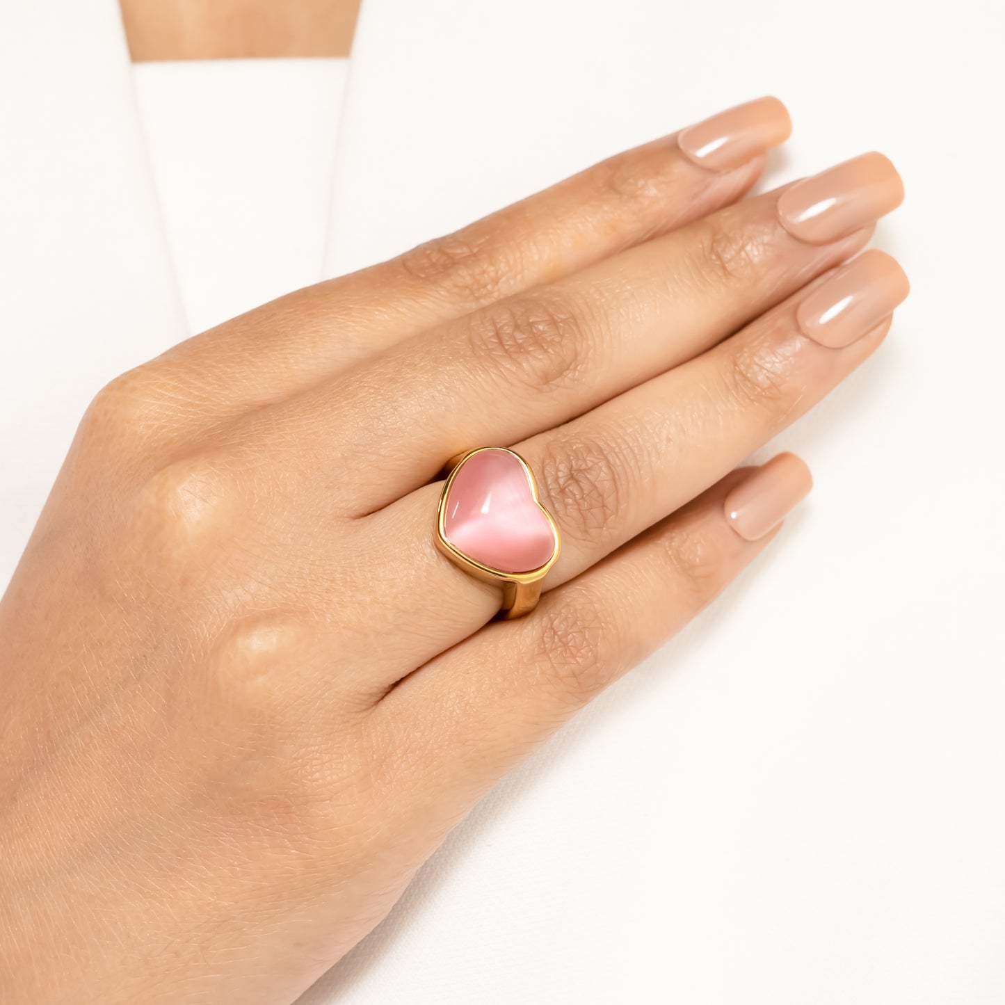 Gold Plated Sweetheart Pink Ring