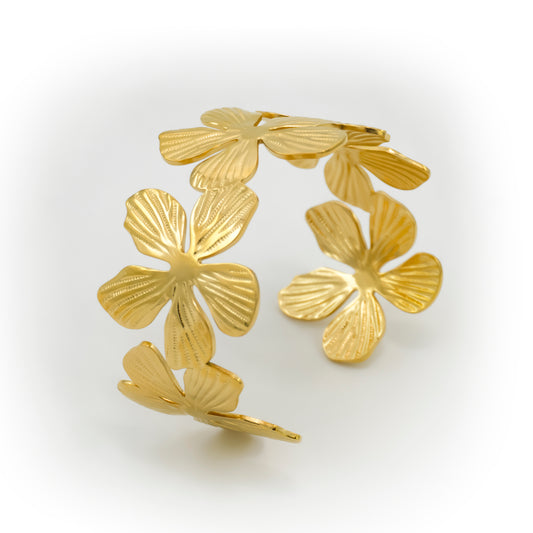 Gold Plated Eternal Petals Cuff