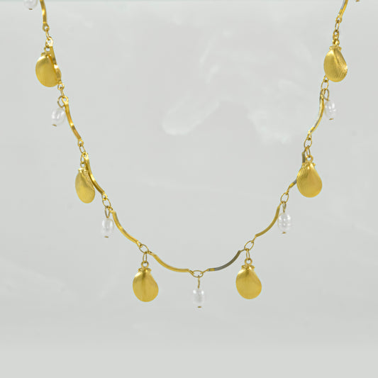 Gold Plated Petal Necklace