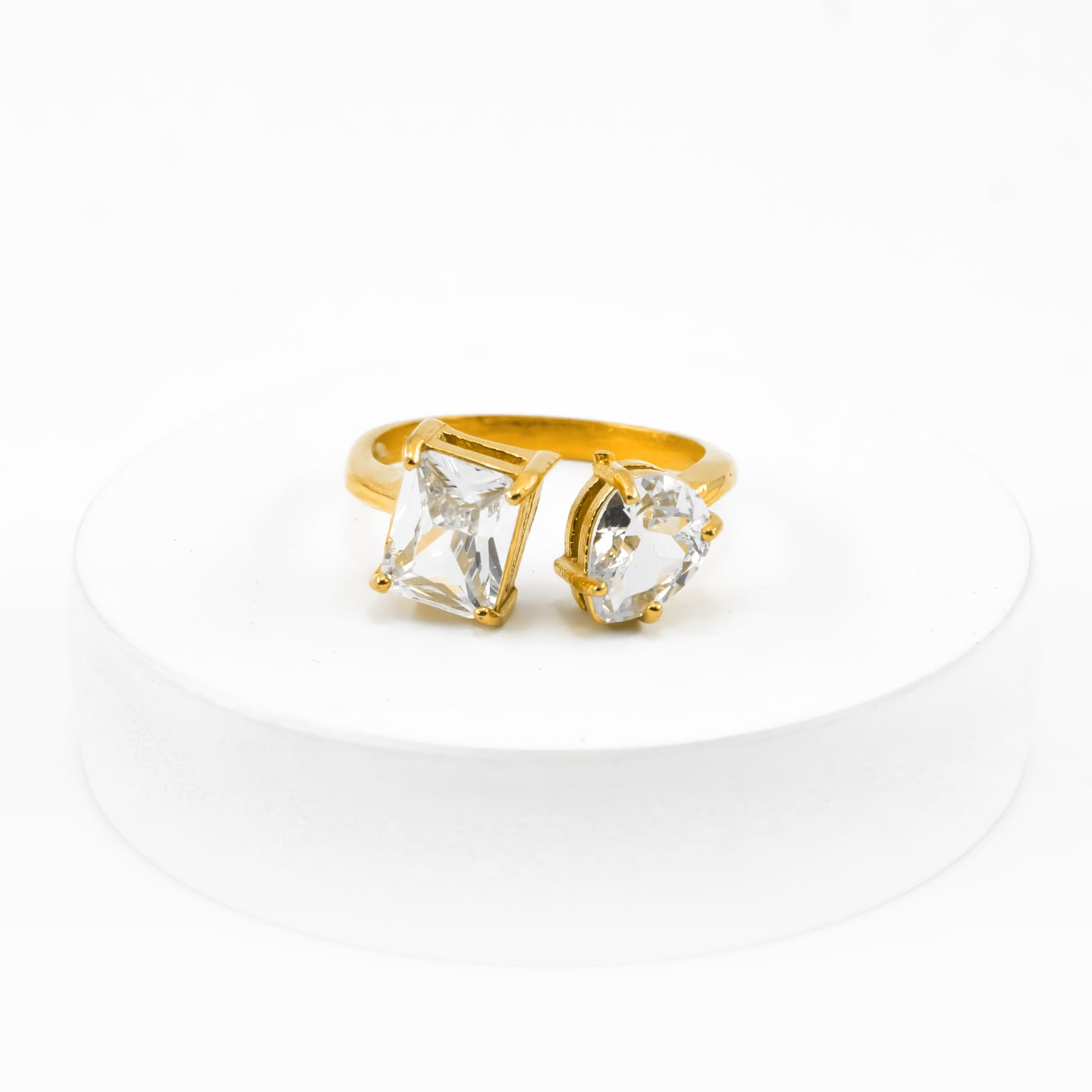 Gold Plated Twin Stone Ring