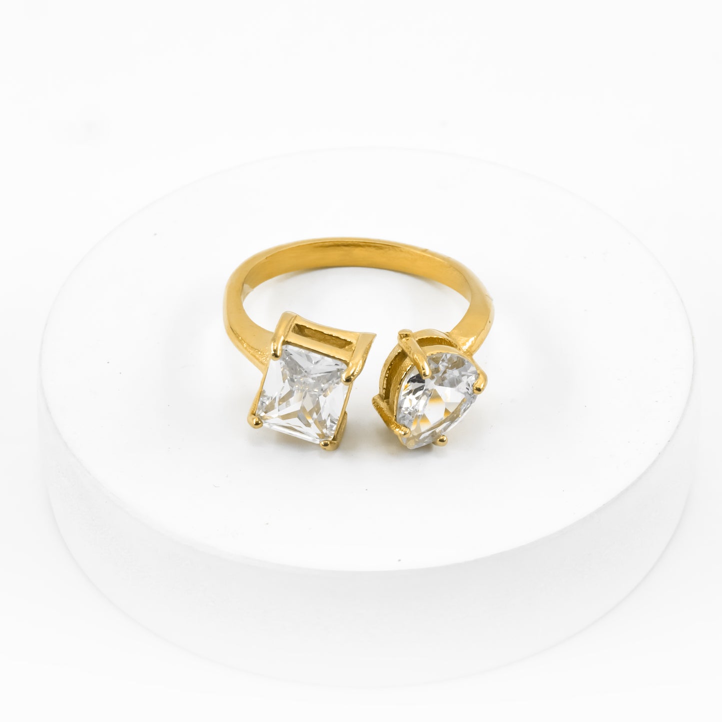 Gold Plated Twin Stone Ring