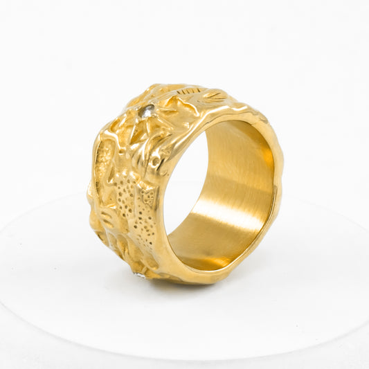 18k Gold Plated Textured Band Ring