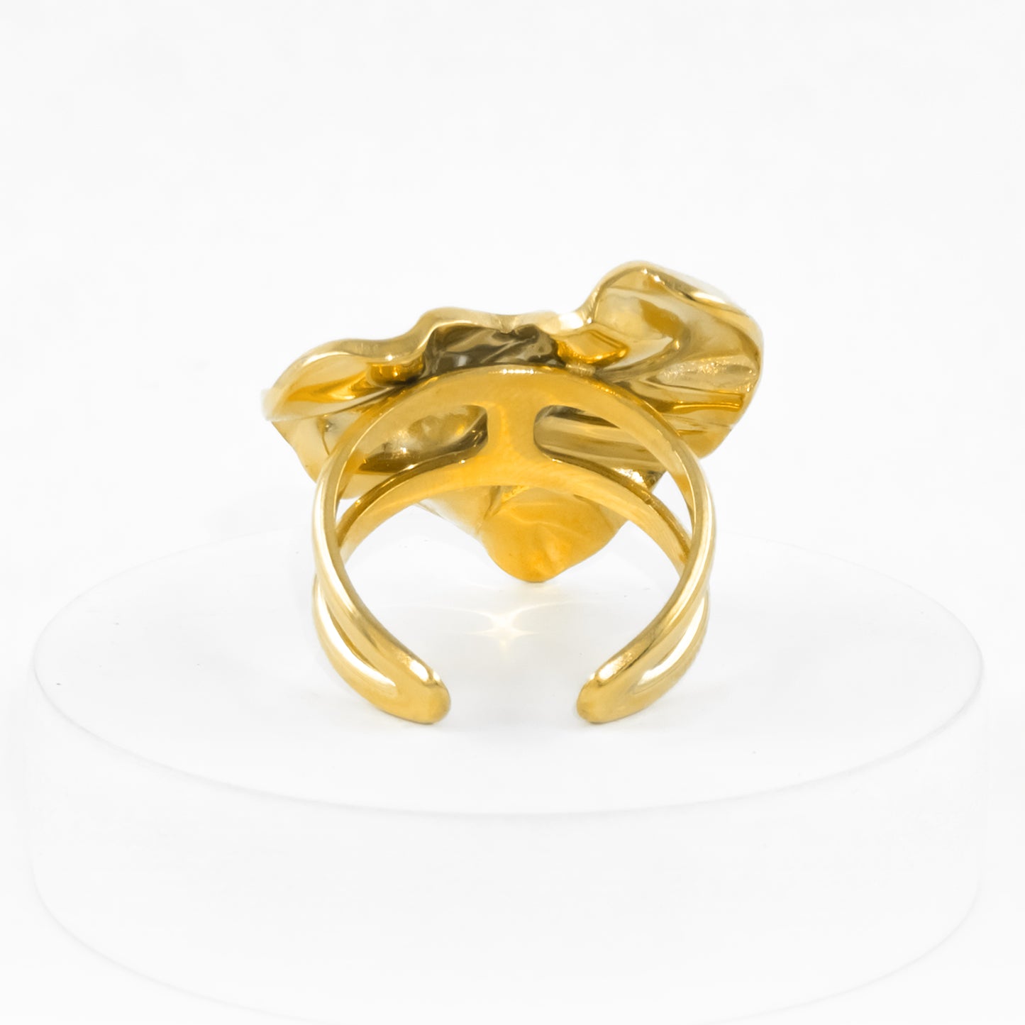 Gold Plated Crushed Heart Ring