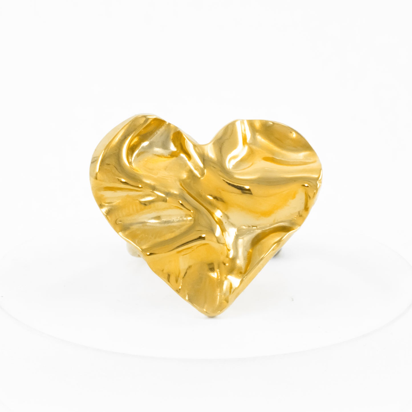 Gold Plated Crushed Heart Ring
