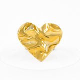 Gold Plated Crushed Heart Ring