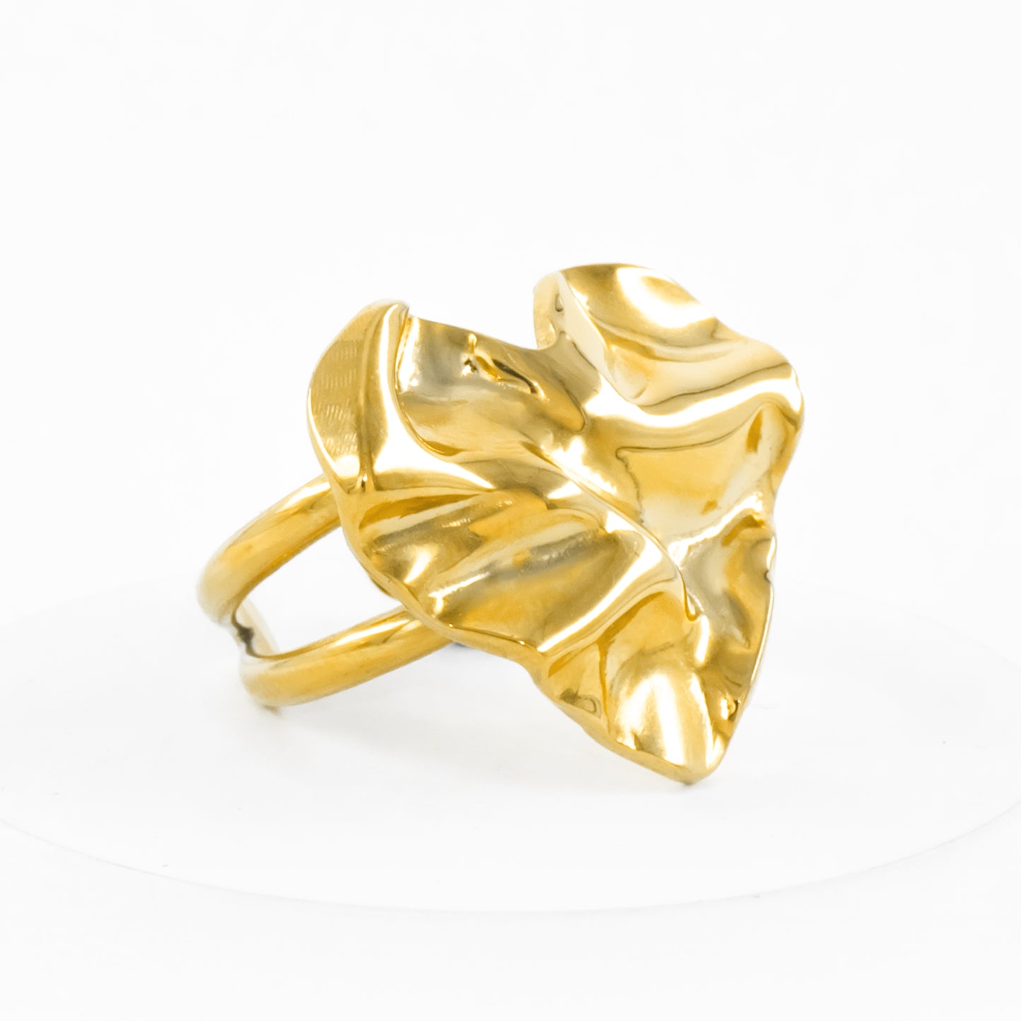 Gold Plated Crushed Heart Ring