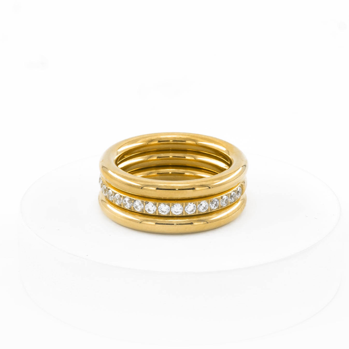 Gold Plated Triple Tier Ring