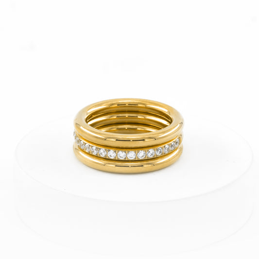 Gold Plated Triple Tier Ring