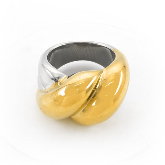 Gold Plated Croissant Mix Ring