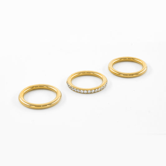 Gold Plated Triple Tier Ring