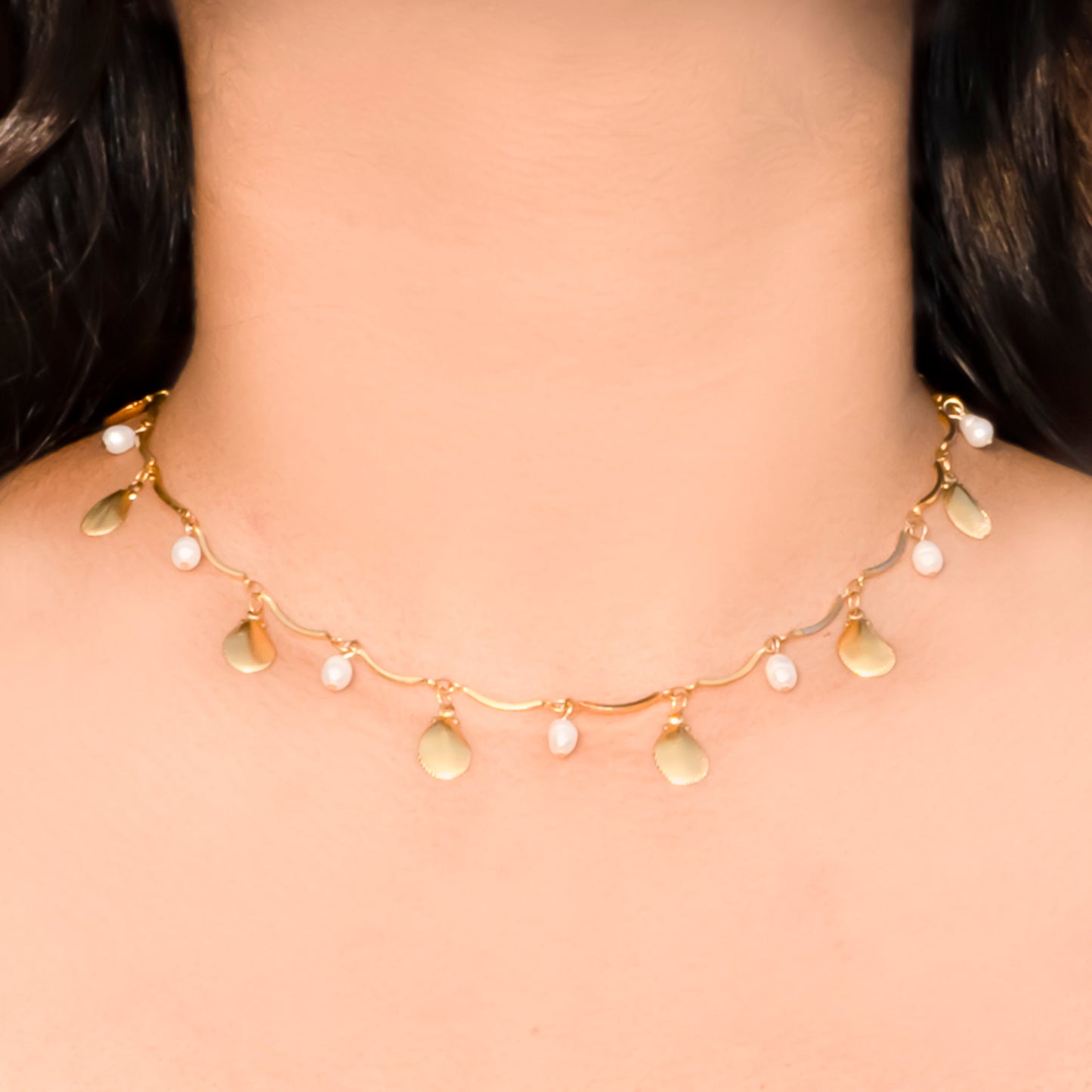 Gold Plated Petal Necklace