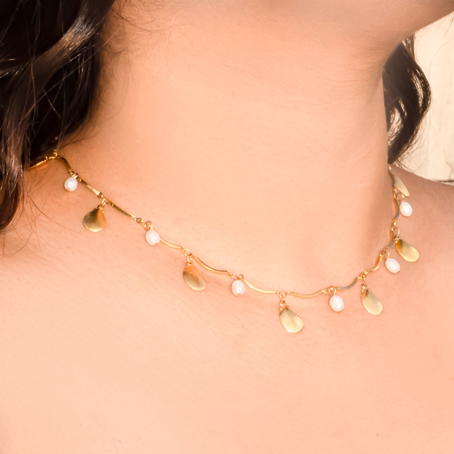Gold Plated Petal Necklace