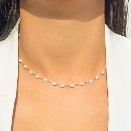 Mini Beaded Pearl Necklace