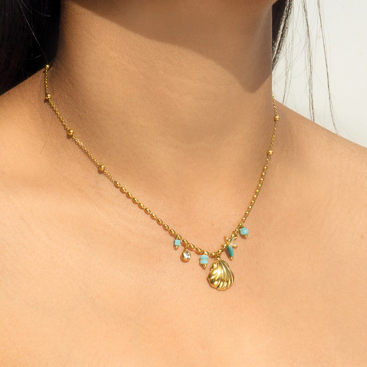 Gold Plated Green Shell NeckChain