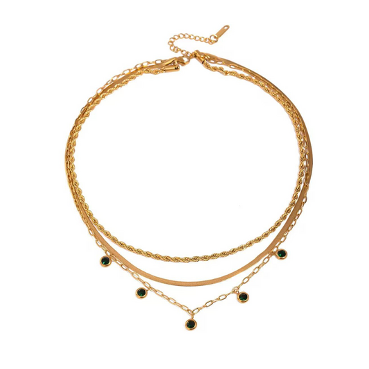 Triple Layered Emerald Bracelet