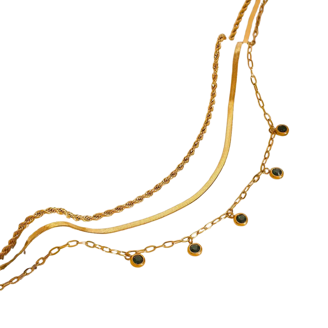 Triple Layered Emerald Bracelet