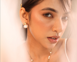 Gold Plated Modern Baroque Pearl Earrings