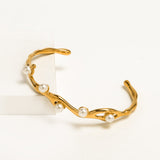 Gold Plated Sea Breeze Pearl Bracelet
