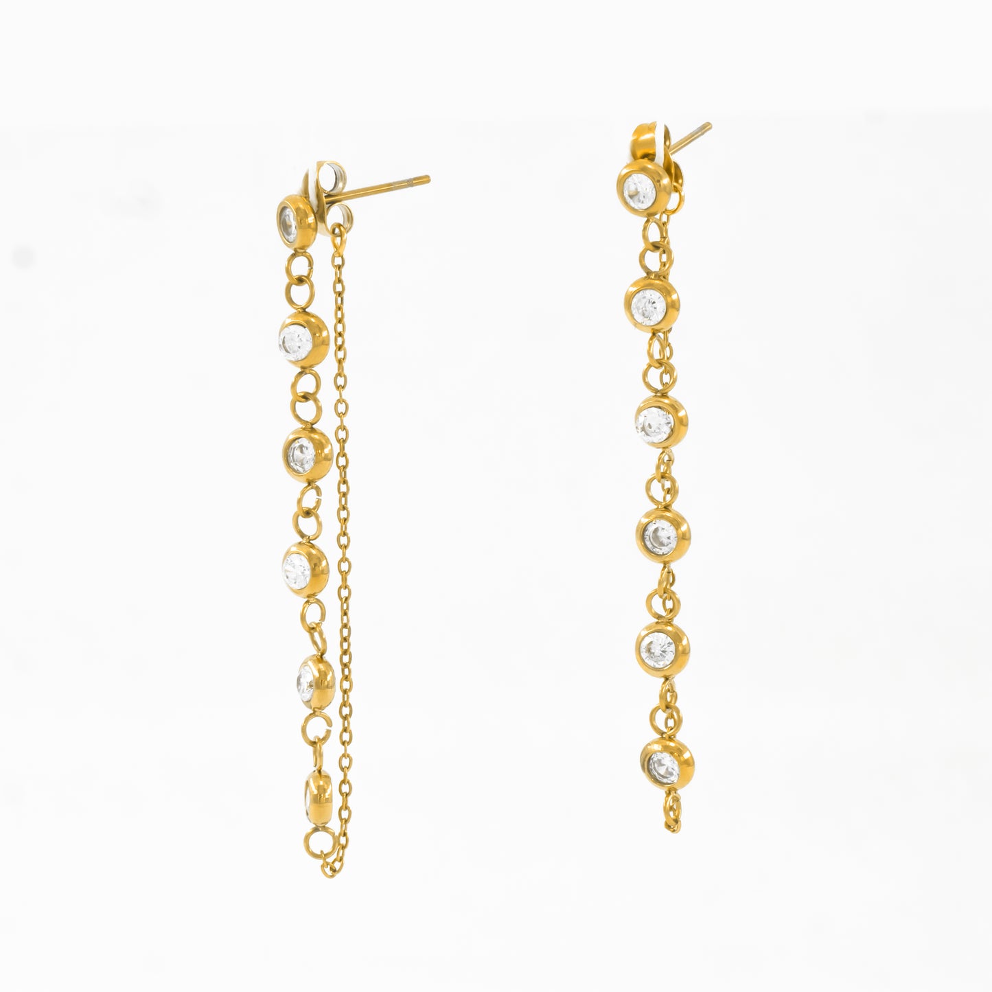 Gold Plated Crystal Tinsel Earrings