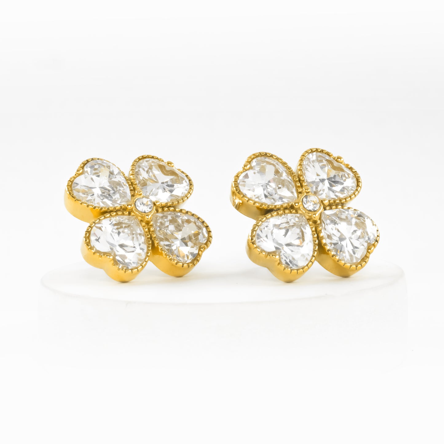 Gold Plated Regal Flower Studs