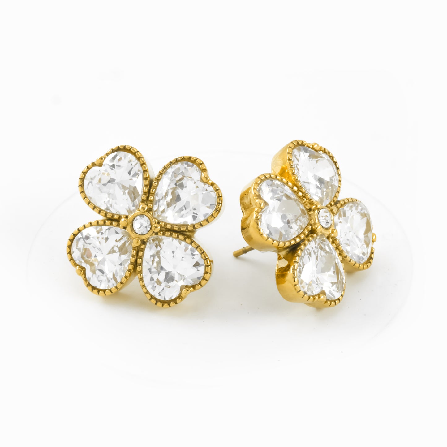 Gold Plated Regal Flower Studs