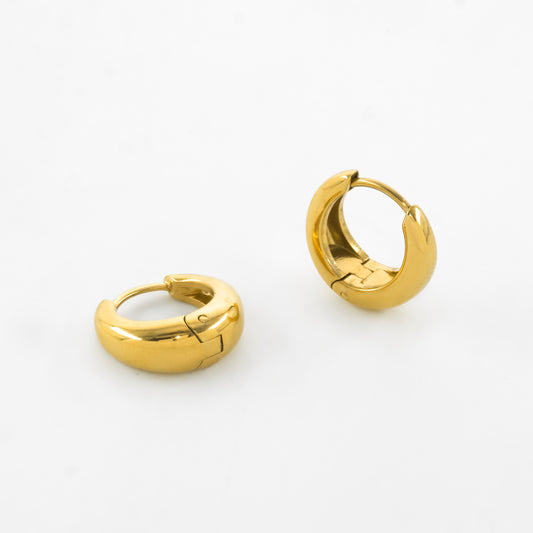 Gold Huggie Hoop Earring Set