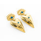 Gold Plated Protective Evil Eye & Heart Earrings
