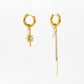 Gold Plated Celestial Mismatch Hoop Earrings
