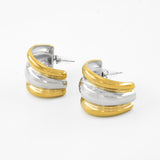 Gold Silver Mix Chunky Earrings