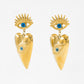 Gold Plated Protective Evil Eye & Heart Earrings