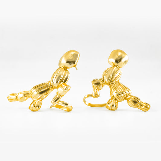 Gold Plated Textured Knot Earrings